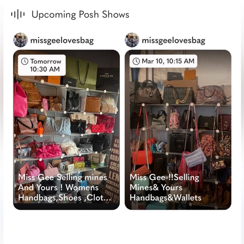 Live at 10 Miss Gee Handbags & wallets $10 start  ❤️🔥❤️🛑🔥